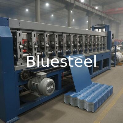 18-20 Rollerstations 5KW keten aandrijving Hydraulisch snijden van metaal dak rollen vormen machine voor de productie van stalen tegels