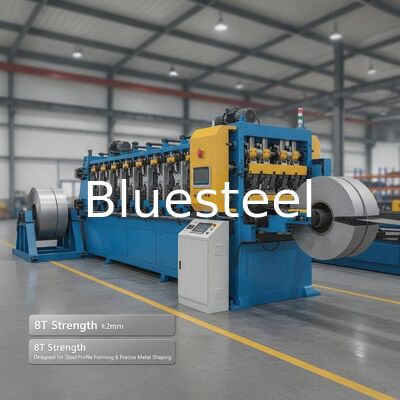 Gekrompen rollenvormende machine met een snijnauwkeurigheid van ±2 mm, 8T-sterkte en PLC-besturingssysteem voor precieze metaalvorming
