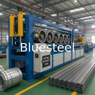 Stalen gegolfde rollenvormende machine met 8T-druk, snijnauwkeurigheid ±2 mm en aangepaste lengte voor metalen dakpanelen